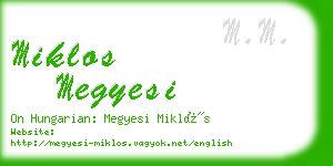 miklos megyesi business card